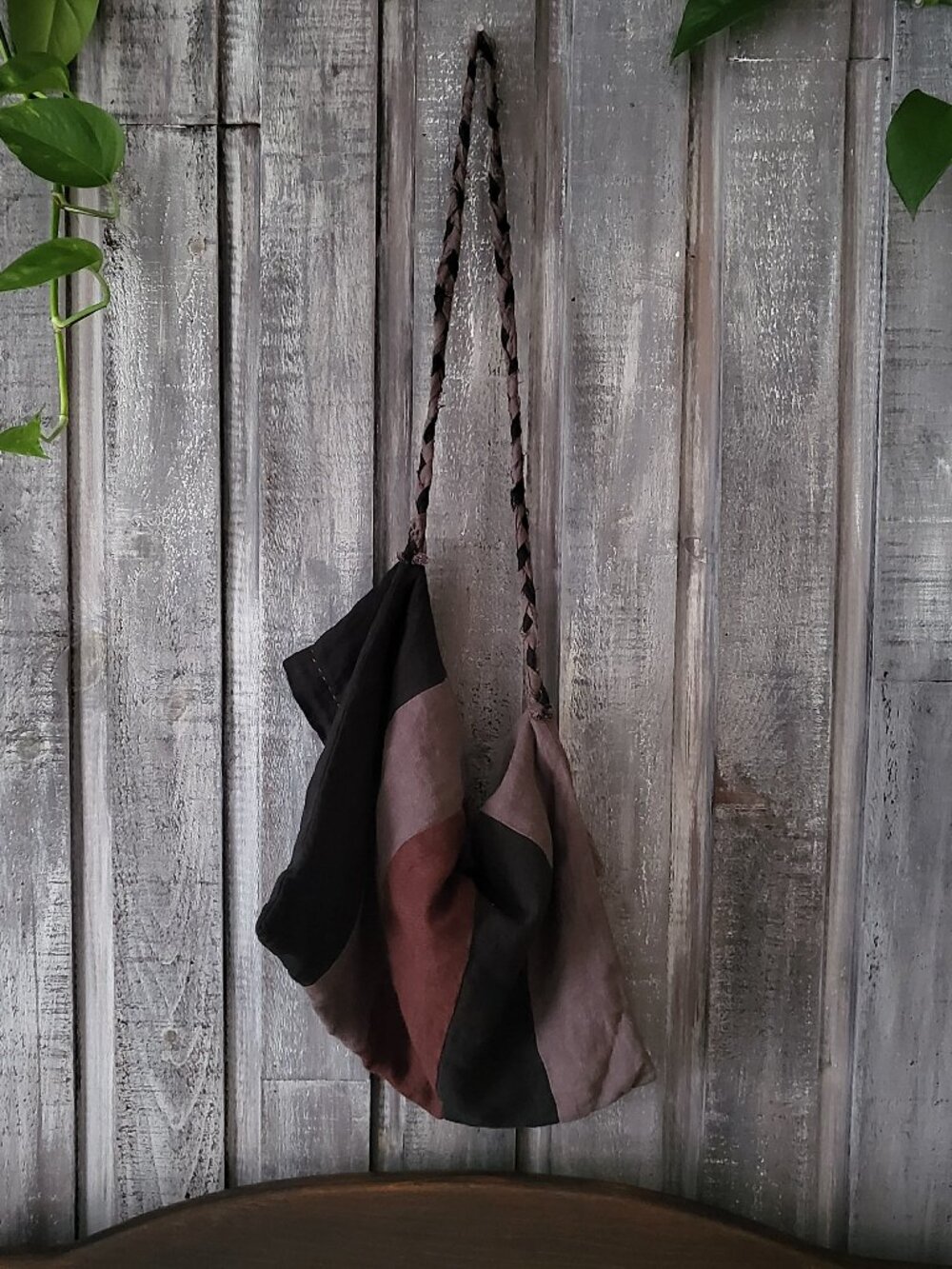 Boho Striped Linen Tote Knit Shoulder Bag